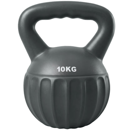 SPORTNOW Kettlebell لتدريب القوة، كيتل بيل بمقبض غير قابل للانزلاق، 10 كجم، رمادي