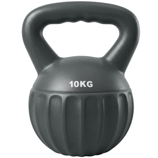SPORTNOW Kettlebell لتدريب القوة، كيتل بيل بمقبض غير قابل للانزلاق، 10 كجم، رمادي