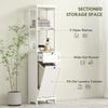 HOMCOM Tall Bathroom Cabinet, with Laundry Basket - White