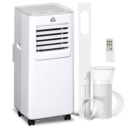 HOMCOM 7000 BTU Air Conditioning Unit, 3-in-1 Portable Air Conditioner, Dehumidifier, Cooling Fan with 2 Speeds, 24H Timer, Remote Control, LED Display, Window Venting Kit, 15mÂ²