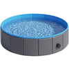 PawHut Foldable Dog Pool for Puppies and Ducks Dog Paddling Pool Bath Tub, Dark Grey, 80 x 20 cm