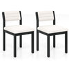 Imitation Lamb Fleece Home Chair with Upholstered Seat and Rubber Wood Legs-White