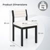 Imitation Lamb Fleece Home Chair with Upholstered Seat and Rubber Wood Legs-White