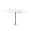 Outsunny 4.6M Sun Umbrella Canopy Double-sided Crank Sun Shade w/ Cross Base Off White