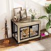 Industrial Dog Kennel with Flip-up Top and 3 Lockable Doors-Grey