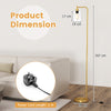 Industrial Floor Lamp with Hanging Glass Lampshade and Foot Switch-Golden