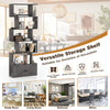 Industrial S-Shaped 5-tier Bookcase with Cabinet-Grey