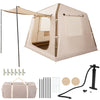 Inflatable Camping Tent for 2-4 Person with Pump and Carry Bag Easy Setup-Khaki