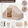 Inflatable Camping Tent with Stove Jack 4 Season Blow Up Tent with Pump-Beige