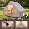 Inflatable Camping Tent with Stove Jack 4 Season Blow Up Tent with Pump-Beige
