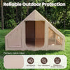 Inflatable Camping Tent with Stove Jack 4 Season Blow Up Tent with Pump-Beige