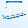 Inflatable Gymnastic Mat Portable Tumbling Mat with Electric Air Pump-Blue