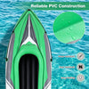 Inflatable Kayak 2 Person with Aluminum Paddles and Hand Pump-Green