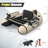 Inflatable Fishing Float Tube with Pump, Paddle, Storage Pockets-Beige
