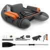 Inflatable Fishing Float Tube with Pump, Paddle, Storage Pockets-Grey
