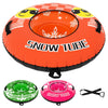 Inflatable Snow Tube Heavy-duty Snow Sledding Tube with Detachable Tow Strap-Orange