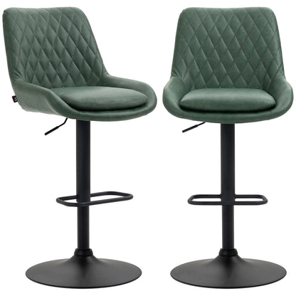 HOMCOM Retro Bar Stools Set of 2 in Green