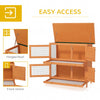 PawHut Double Tier Rabbit Hutch Large 2-Tier Wooden Hutch for Rabbits & Guinea Pigs, Pet Lovers Choice, Natural