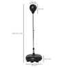 HOMCOM Punching Bag with Stand, 133-151cm Adjustable Height, for Teens, Gold Tone/Black