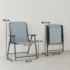 Outsunny Folding Garden Chairs Set of 2, Outdoor Dining Chairs with Wide Texteline Seat, High Back and Armrests, Light Grey