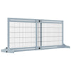 PawHut Freestanding Dog Gate, Foldable Pet Fence, Indoor Wood Barrier, Stair Gate with Support Feet, for Doorway, Hallway, Small and Medium Dogs, 69H x 104-183 cm, Blue-grey