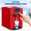 HOMCOM 3L Ice Maker Machine and Water Dispenser, 12kg in 24H, 2 Sizes 9 Ice Cubes Ready in 6-10 Mins Ice Machine, Red