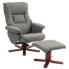 HOMCOM Faux Microfibre Leather Manual Recliner and Footstool Set - Grey
