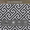 Outsunny Outdoor Rug Reversible Mat Plastic Straw Rug Portable RV Camping Mat for Garden Deck Picnic Indoor, 121 x 182 cm (4 x 6 ft), Black & White