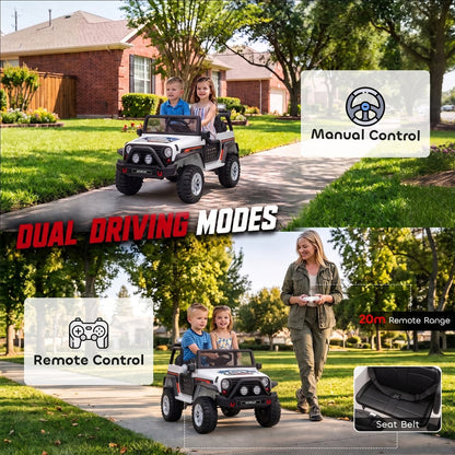 AIYAPLAY 12V Kids Electric Ride on Car with 2 Motors, Remote Control, Soft Start, Four-Wheel Suspension, Seat Belt