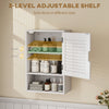 HOMCOM Bathroom Cabinet, Wall Mounted Storage Cabinet with Adjustable Shelves, 40 x 20 x 60 cm, White