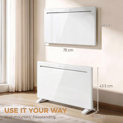 HOMCOM Smart Panel Heater Wall Mounted/Freestanding in White