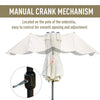 Outsunny 4.6M Sun Umbrella Canopy Double-sided Crank Sun Shade w/ Cross Base Off White
