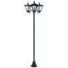 Outsunny 1.8m Traditional Victorian Style 3 Way Head Outdoor Garden Solar Post Lamp Sensor Dimmable LED Lantern Bollard Pathway IP44 √¢‚Ç¨‚Äú Black