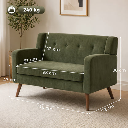 HOMCOM 2 Seater Sofa in Dark Green