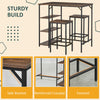 HOMCOM Industrial Bar Height Dining Table Set With 2 Stools & Side Shelf, 3 Pieces Coffee Table for Dining Room, Kitchen, Dinette
