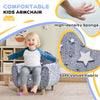 AIYAPLAY Kids Armchair, Glow in the Dark Chair with Star Design for Bedroom, Playroom, Kids Room, Grey