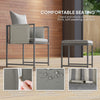 Outsunny Nine-Piece Steel Frame Garden Dining Set - Grey