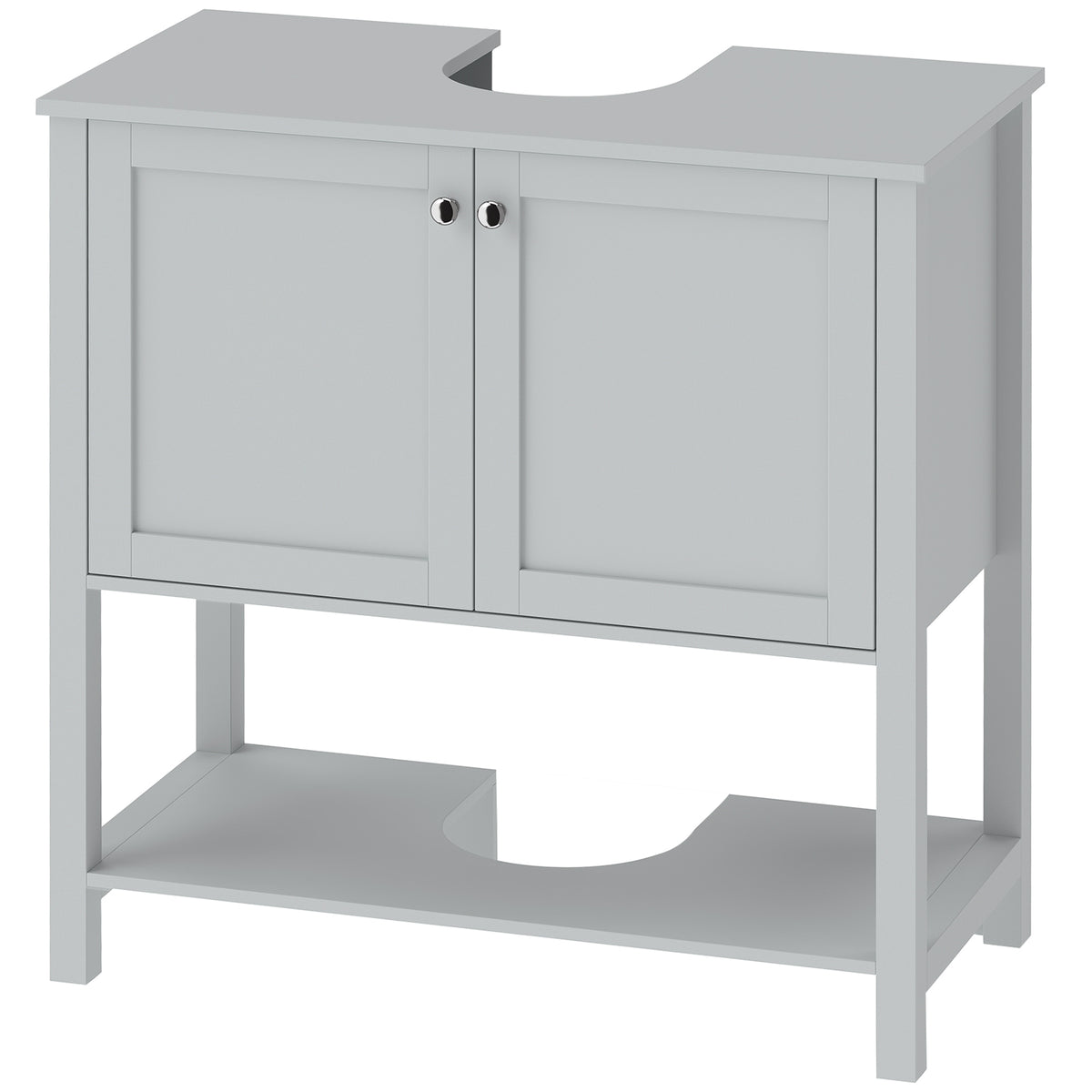 HOMCOM Under Sink Bathroom Cabinet with 2 Doors in Light Blue