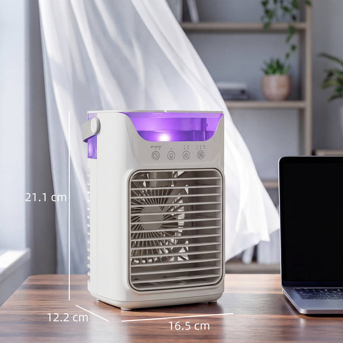 HOMCOM Air Cooler with Adjustable Head in Grey