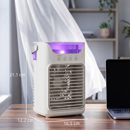 HOMCOM Air Cooler with Adjustable Head in Grey