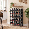 HOMCOM Wine Rack Freestanding Industrial Liquor Cabinet 5-Tier 20 Bottles Bar Stand with Adjustable Feet, Black