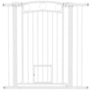 PawHut 106cm Tall Dog Gate with Cat Door, 7cm and 14cm Extensions, for Stairs, Doorways, 76-104cm Width