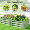 Outsunny Set of Two 60 x 60cm Steel Planter Boxes - Light Green