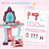AIYAPLAY 31 Piece Kids Dressing Playset, with Magical Princess Mirror, Light and Sound - Pink and Blue