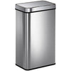 HOMCOM 60 L Sensor Can,  Sensor Bin with Soft-Close Lid, Fingerprint-Proof Stainless Steel, Silver Tone