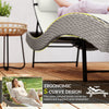 Outsunny Rattan Sun Lounger, Garden Recliner with 5 Position Adjustable Back, S Shaped Texteline Seat, Headrest, Cream White