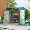 Outsunny 3.7 x 7.9ft Galvanised Steel Shed, with Latched Door and Padlock - Green