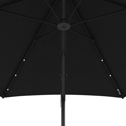 Outsunny 3(m) Solar LED Cantilever Parasol - Black