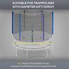SPORTNOW 10ft Trampoline Net Replacement with 6 Plastic Pole Covers, Weather-Resistant Trampoline Netting Replacement with Zipped Entrance, Poles Not Included, Blue