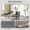 HOMCOM Velvet 2 Seater Sofa, Button Tufted Wingback Loveseat with Rubber Wood Legs for Living Room, Bedroom, Charcoal Grey